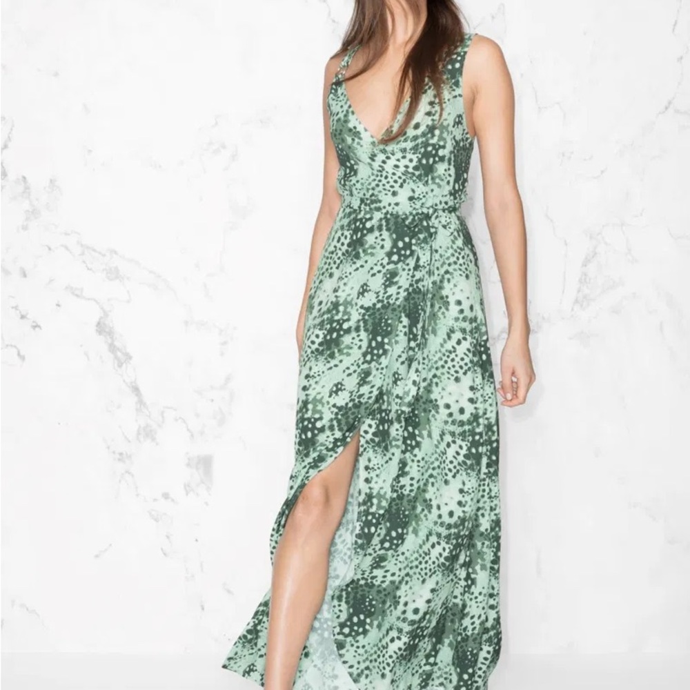 & other stories Green Wrap Maxi Dress Sz 8 / Med